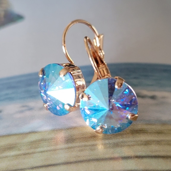 Austrian Crystal Earrings in Rose Gold - Picture 9 of 9